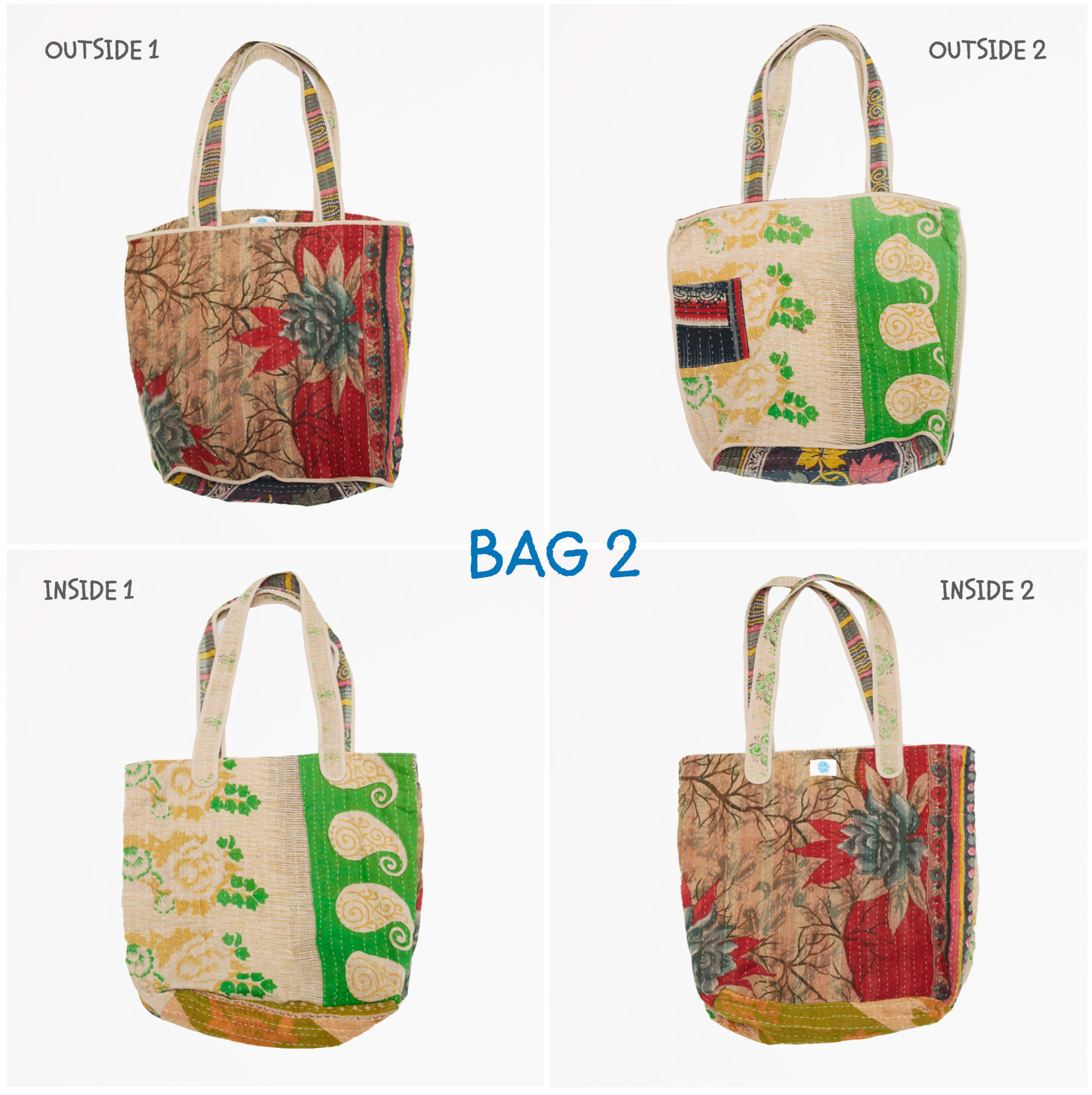 Reversible Up-cycled Quilt Tote Bag