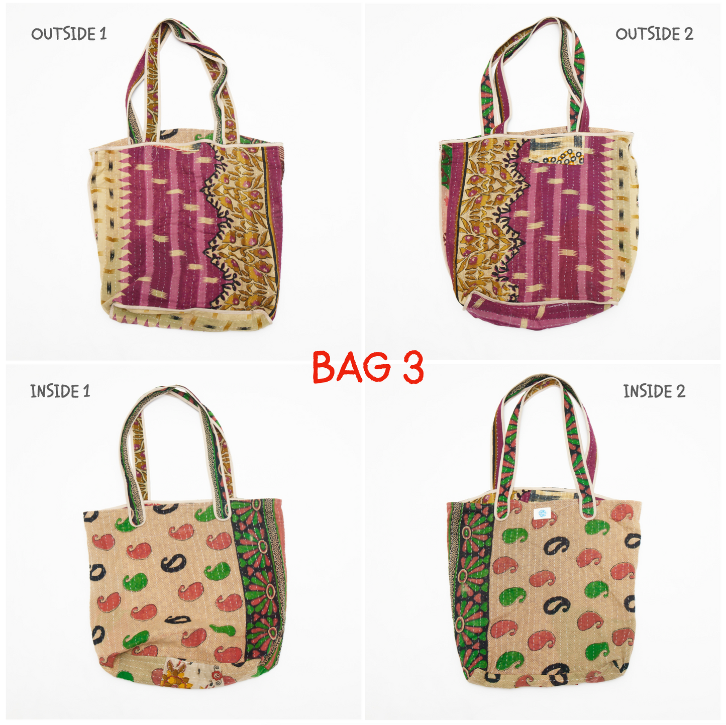 Reversible Up-cycled Quilt Tote Bag