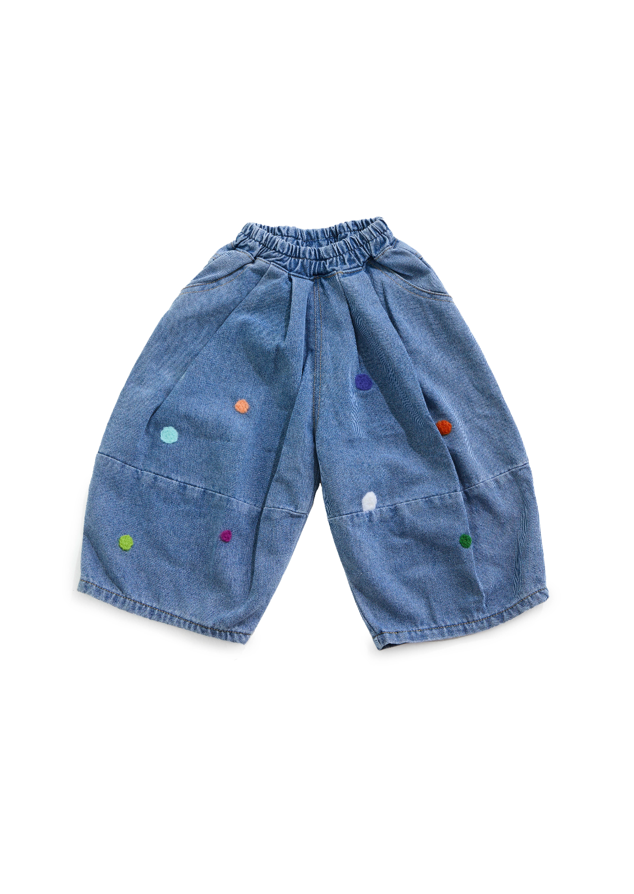 Frankie Oversized Denim Pant - Polka Dot - 2Y