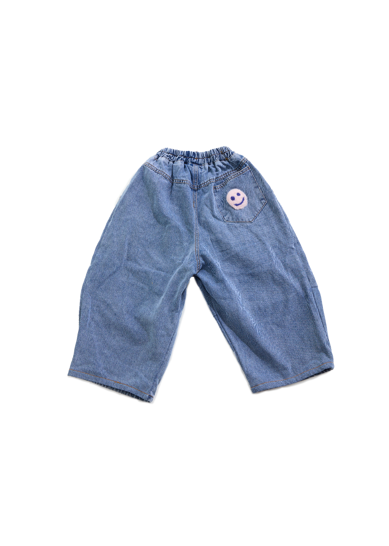 Frankie Oversized Denim Pant - Smiley Face - 3Y