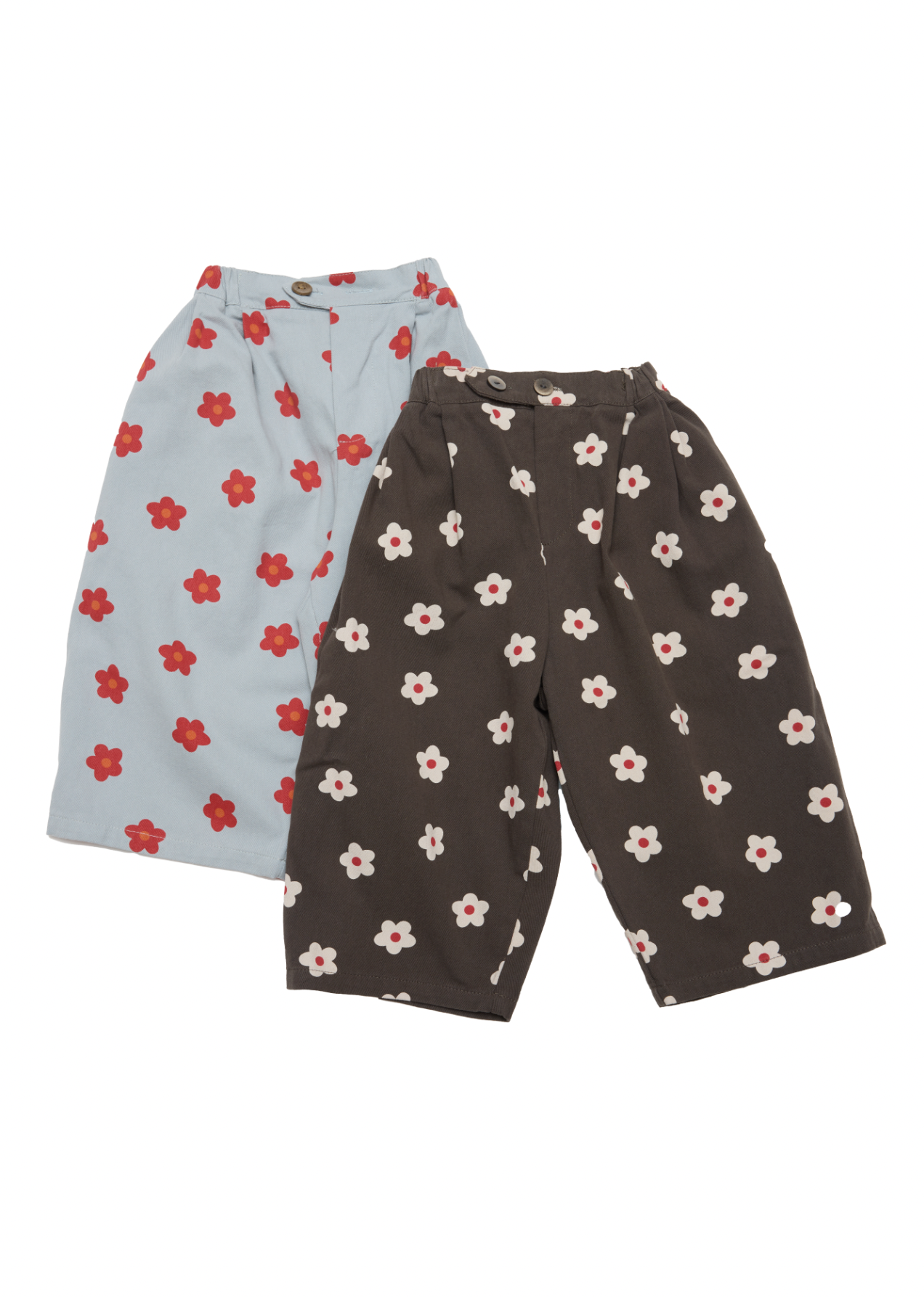 High-Waisted Cropped Flower Pant - Charcoal