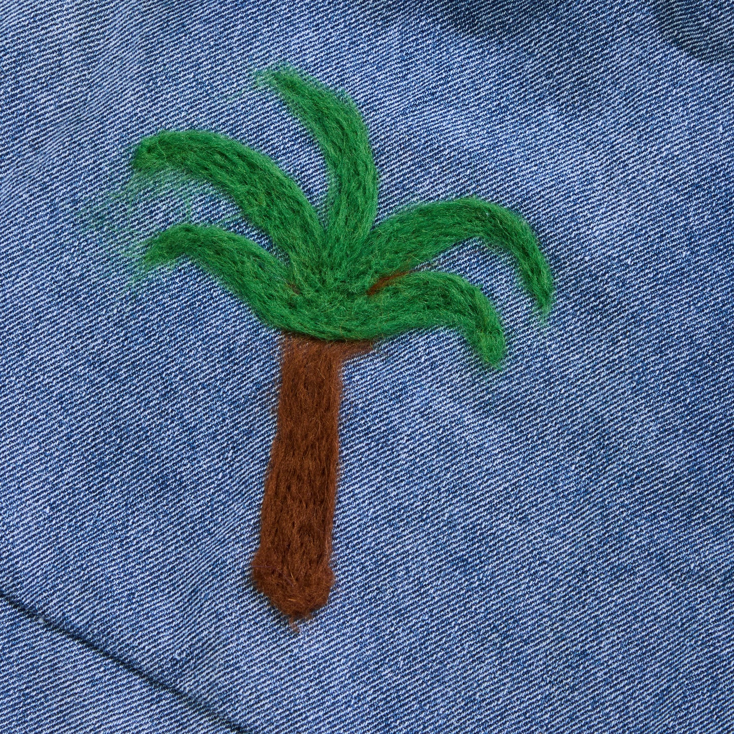 Frankie Oversized Denim Pant - Palm Tree - 3Y